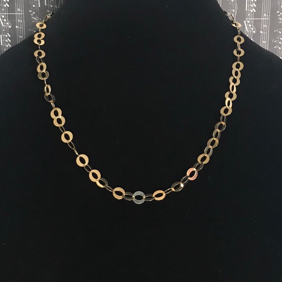 Veronese Jewelry - VERONESE 18K YELLOW GOLD CLAD MIRROR LINK NECKLACE